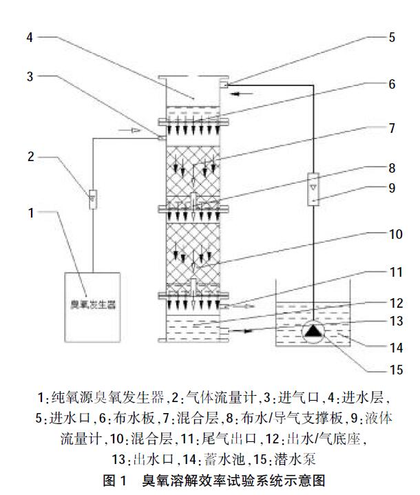 臭氧溶解效率試驗系統示意圖